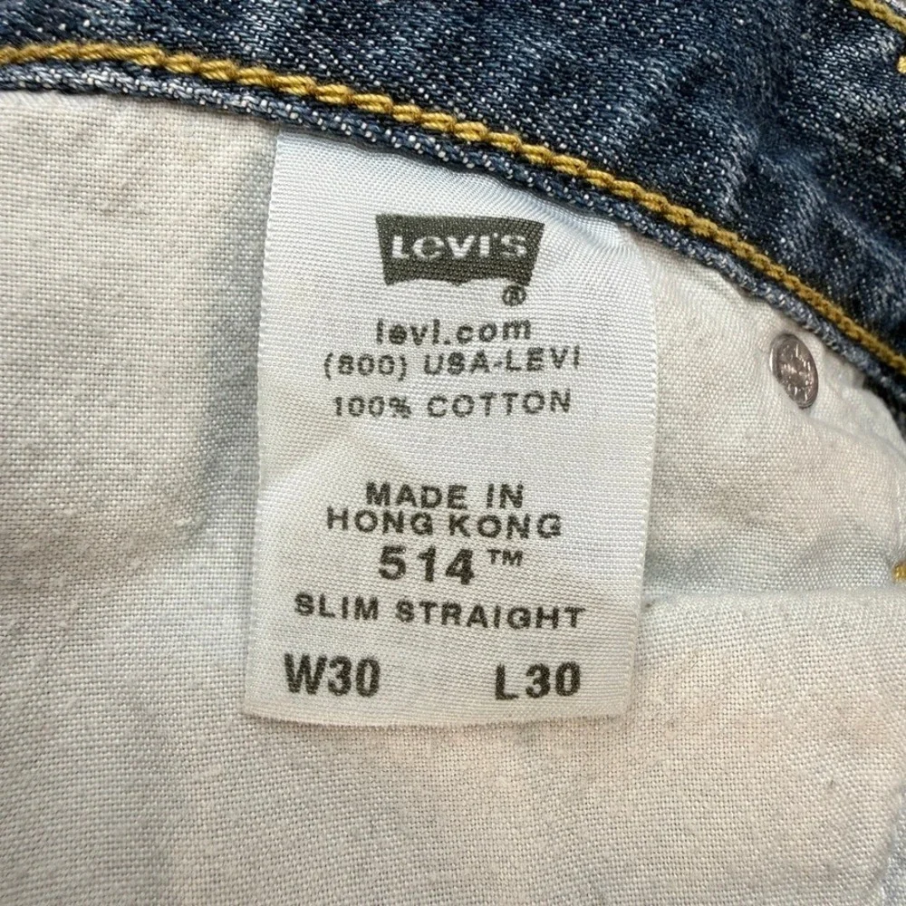 Levis 514 Slim Straight Jeans Mens 30x30 (FIT 31x31) Blue Y2K Faded Denim Casual